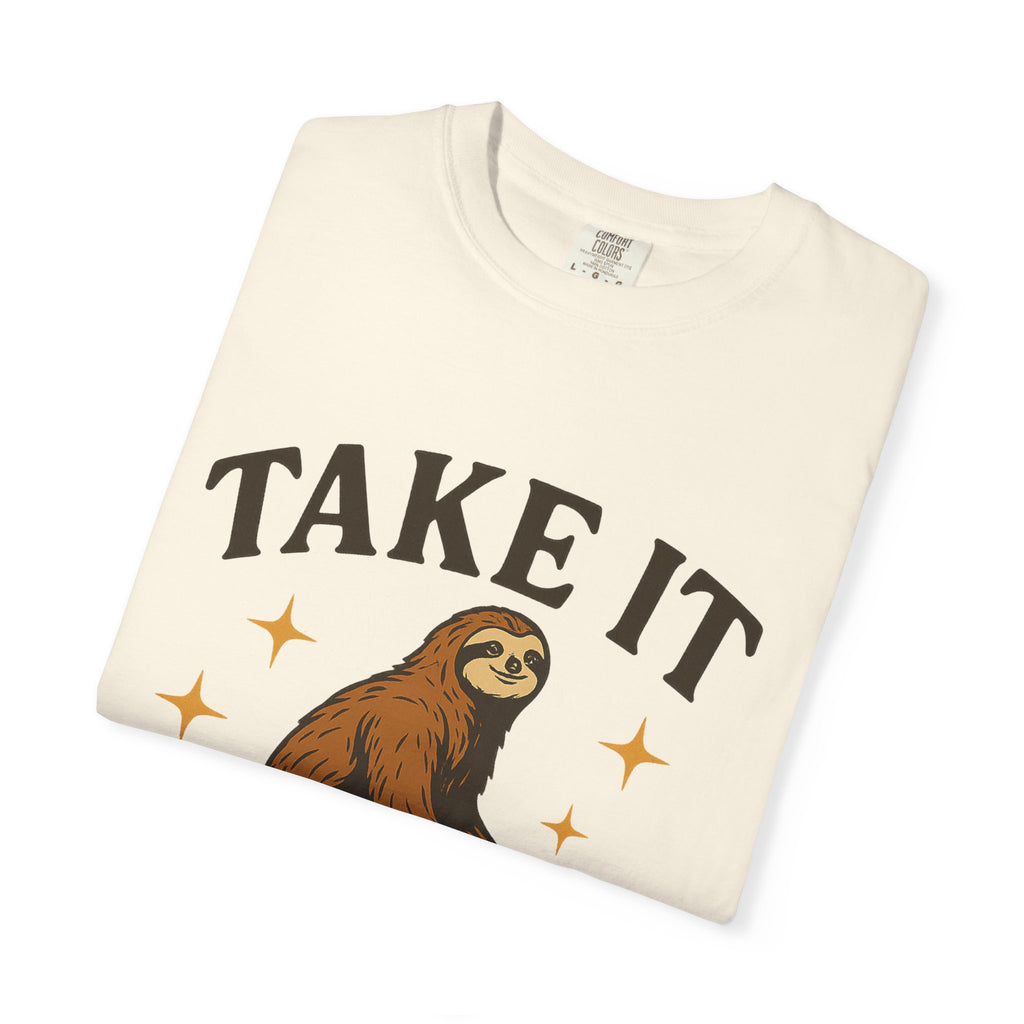 Take It Easy Sloth T-Shirt — Relaxed Vintage Graphic Tee