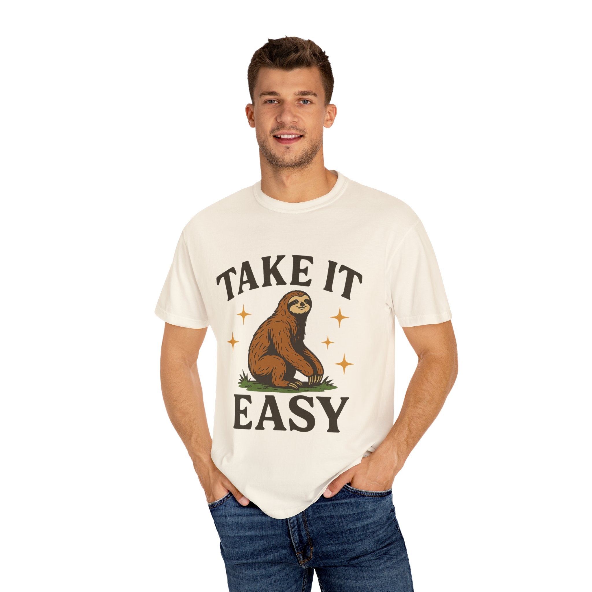 Take It Easy Sloth T-Shirt — Relaxed Vintage Graphic Tee