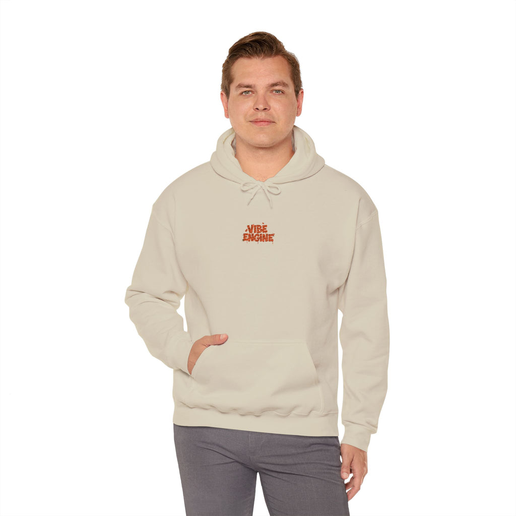 Hoodie — Engine's Minimalist White Graphic Pullover