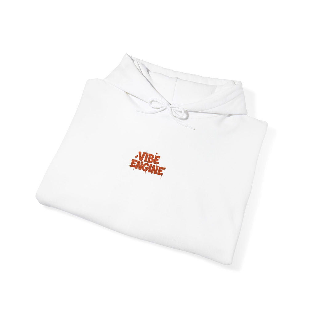 Hoodie — Engine's Minimalist White Graphic Pullover