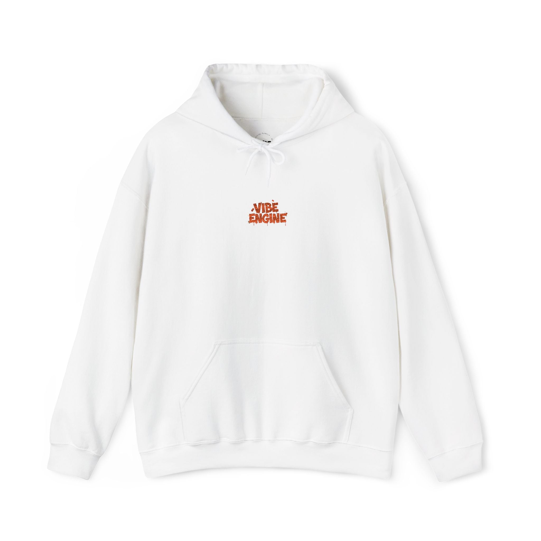 Hoodie — Engine's Minimalist White Graphic Pullover
