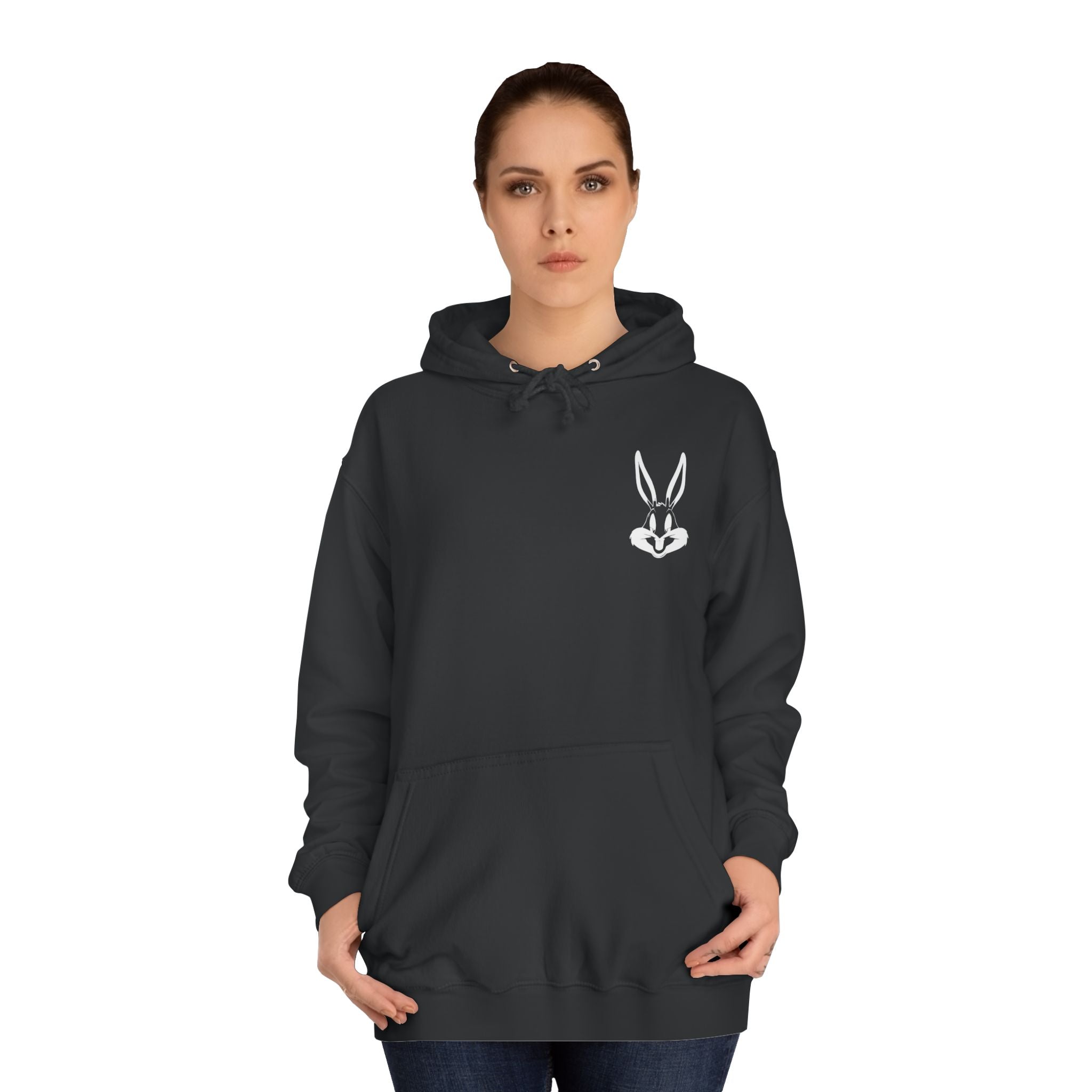 Minimal Bunny Logo Hoodie — Cute Rabbit Chest Emblem Sweatshirt 🐰
