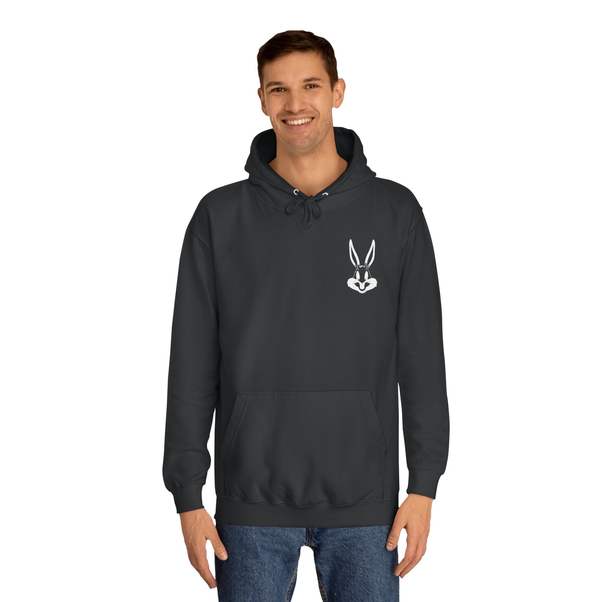 Minimal Bunny Logo Hoodie — Cute Rabbit Chest Emblem Sweatshirt 🐰