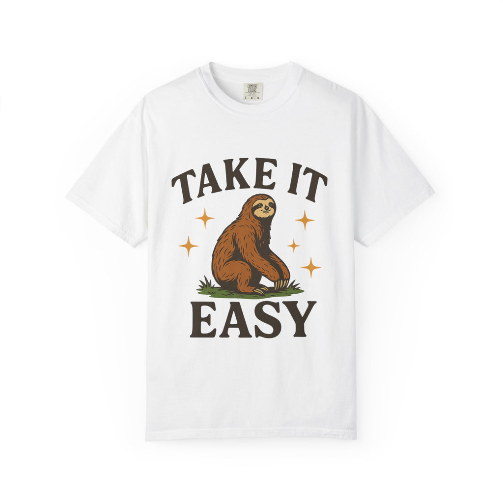 Take It Easy Sloth T-Shirt — Relaxed Vintage Graphic Tee