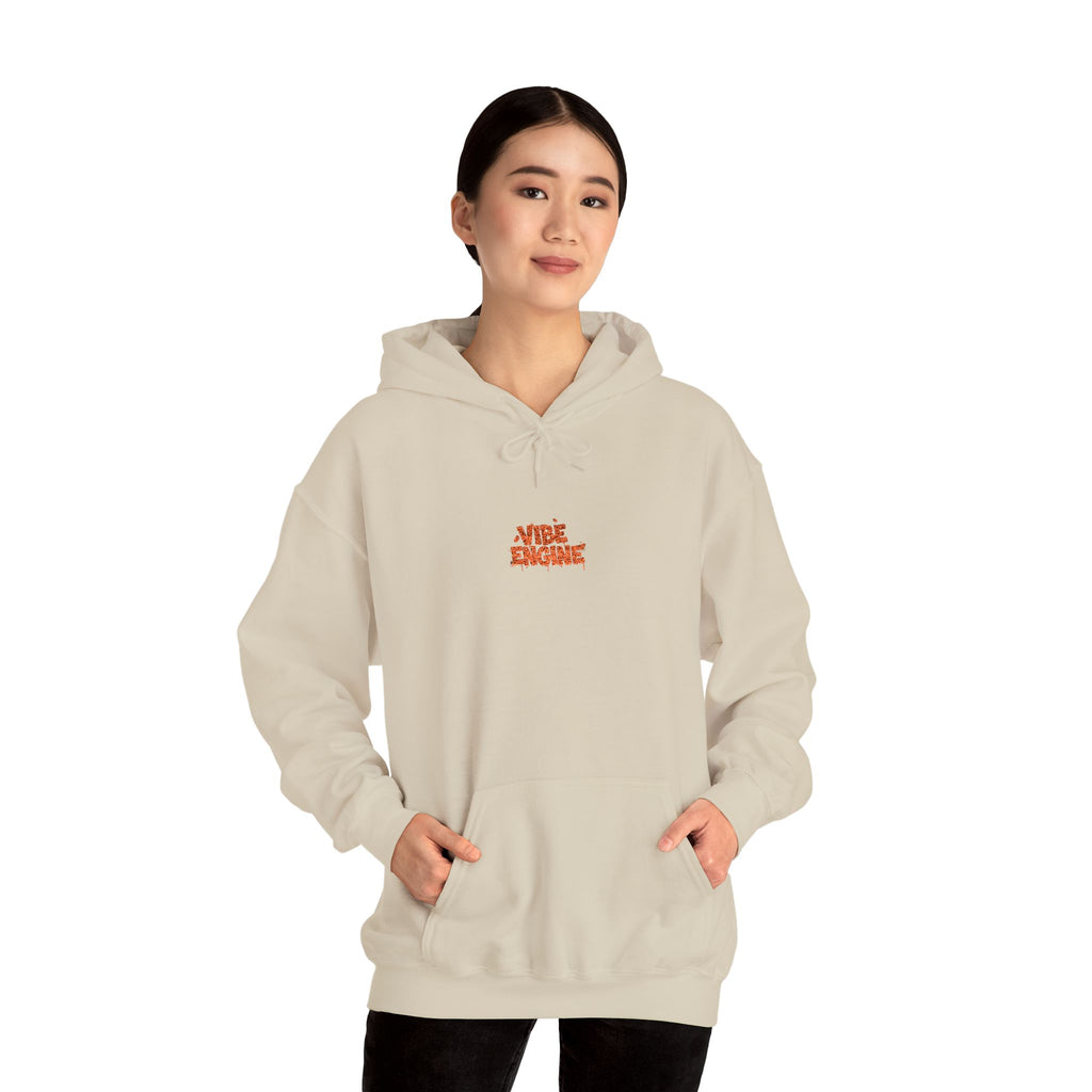 Hoodie — Engine's Minimalist White Graphic Pullover